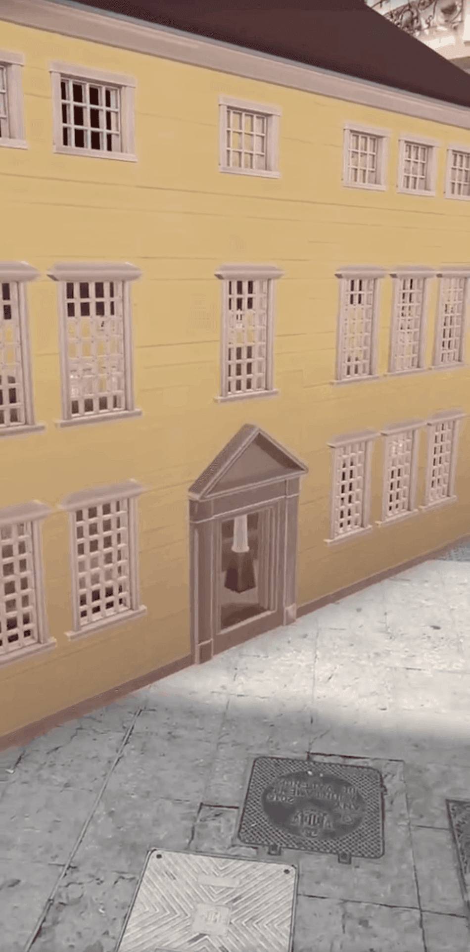 Phone preview of the Lexington Town Meeting House AR experience